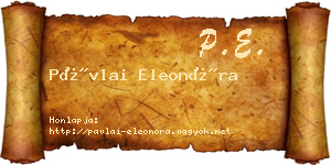 Pávlai Eleonóra névjegykártya